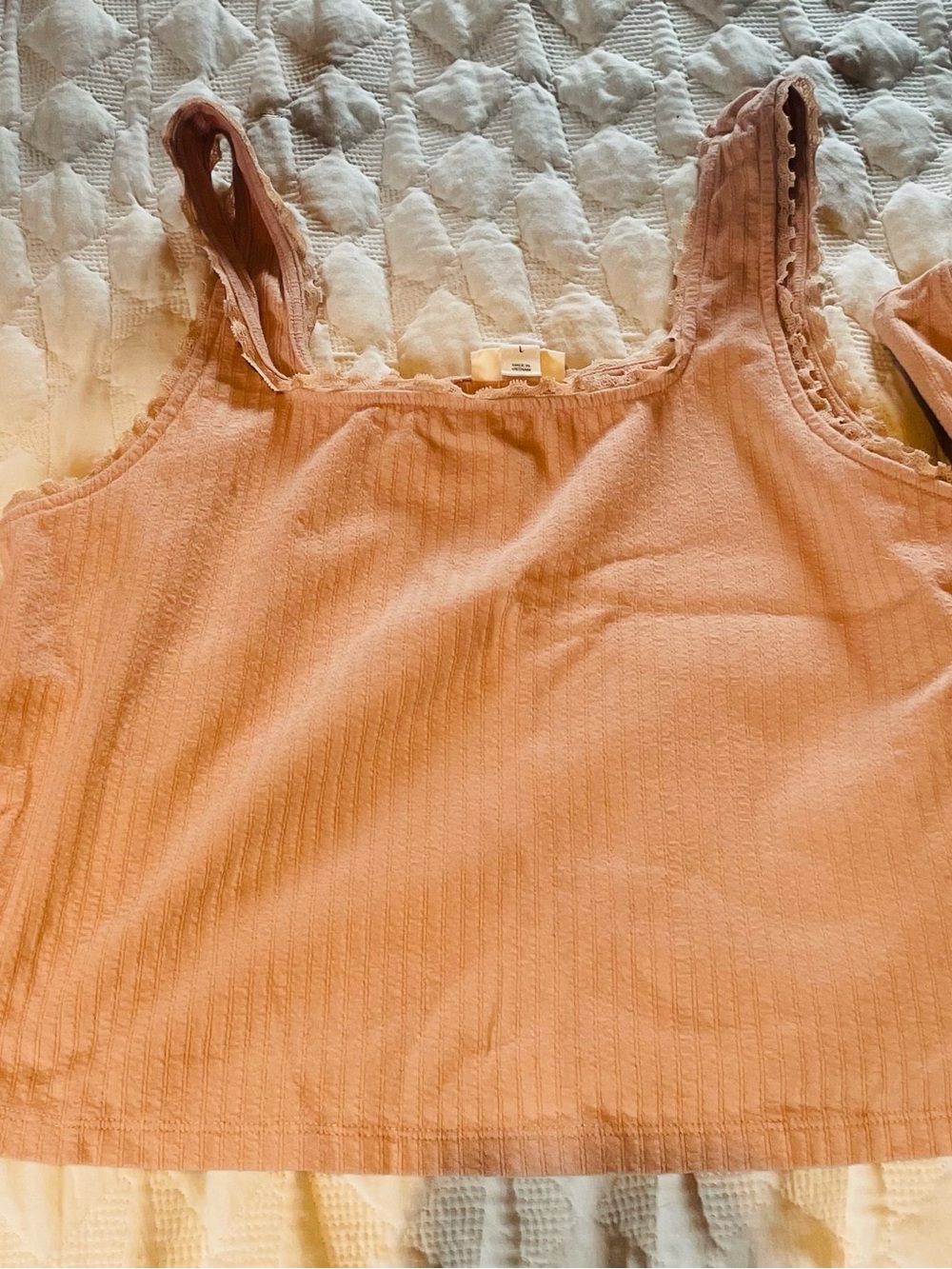 Blush Pink Ribbed Tank Top and Cardigan set